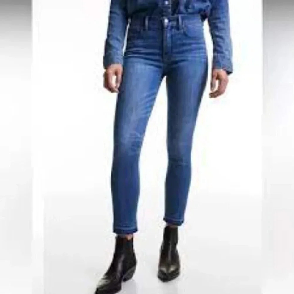 DENIM Forum The Nico Mid Crop Cropped, mid-rise jean Medium Lagoon 25